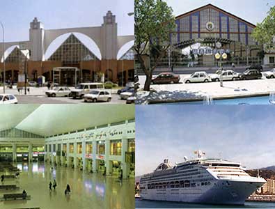 Coach and Train Station, Malaga Airport, Malaga Harbor